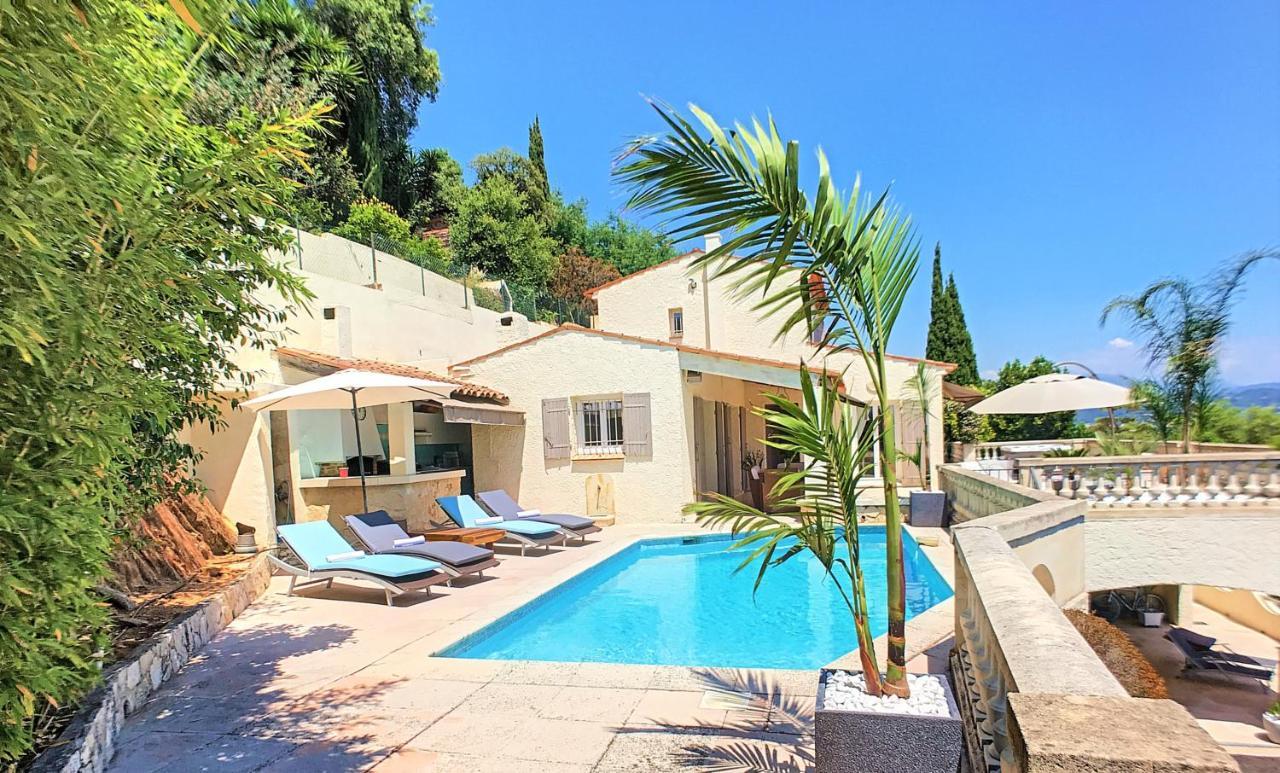 3 Bedrooms Villa Near Cannes - Pool & Jacuzzi - Sea View 망들리유 라 나플 외부 사진
